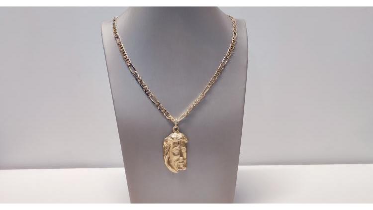 Collana da cm. 60 con volto di Cristo.