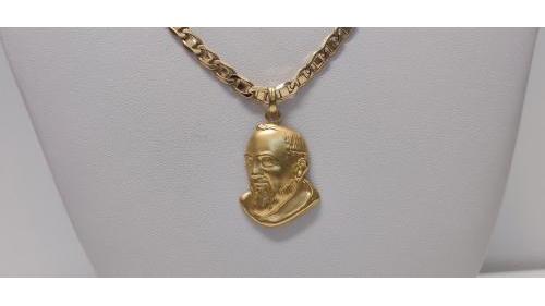 Collana da cm 60 con il Sacro volto di Padre Pio.